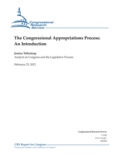 The Congressional Appropriations Process: An Introduction