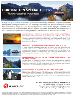 HURTIGRUTEN SPECIAL OFFERS