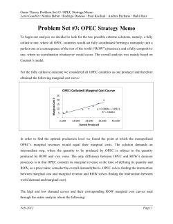 Problem Set #3: OPEC Strategy Memo