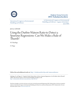 Using the Durbin-Watson Ratio to Detect a Spurious Regressions
