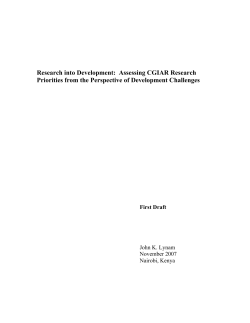 John Lynam CGIAR Development Challenges paper