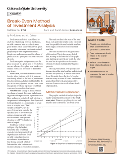 Break-Even Method of Investment Analysis