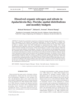 Dissolved organic nitrogen and nitrate in Apalachicola Bay, Florida
