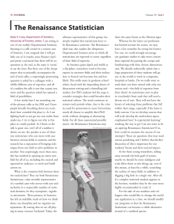 The Renaissance Statistician - Department of Statistical Sciences