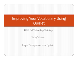 Improving Your Vocabulary Using Quizlet