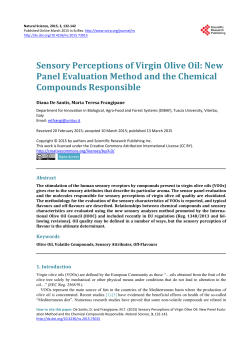 Sensory Perceptions of Virgin Olive Oil: New Panel Evaluation
