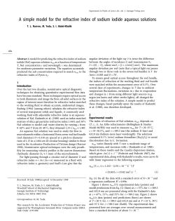 A simple model for the refractive index of sodium iodide aqueous