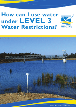 How can I use water under LeveL 3 Water Restrictions? KEMPSEY