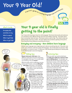 Talk Box Newsletter: 9 year old