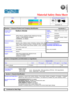 Material Safety Data Sheet