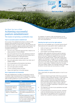 Achieving successful pasture establishment