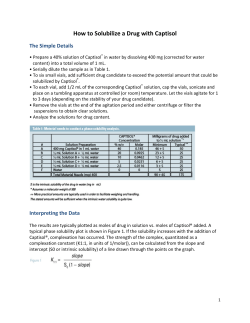 How to Solubilize a Drug with Captisol