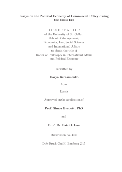 Essays on the Political Economy of Commercial Policy during the