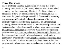 Free Market and Command Economies