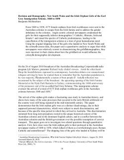 Derision and Demography: New South Wales and the Irish Orphan