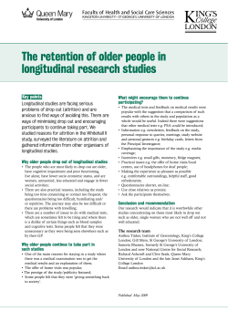 The retention of older people in longitudinal research studies