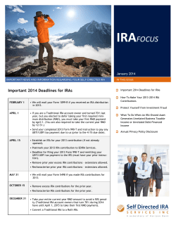 IRA Focus - January 2014 - Self Directed IRA Services