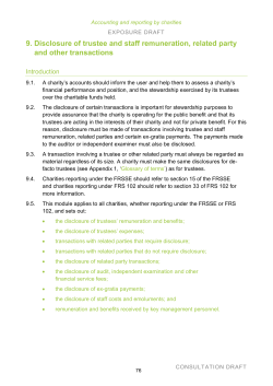 9. Disclosure of trustee and staff remuneration