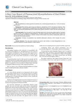 A Rare Case Report of Plasmacytoid Myoepithelioma of Hard Palate