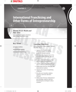 International Franchising and Other Forms of Entrepreneurship