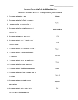 Personality trait definition matching