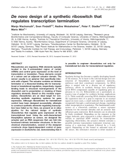 De novo design of a synthetic riboswitch that regulates transcription