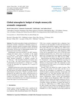 Global atmospheric budget of simple monocyclic aromatic compounds