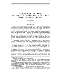 Corrupt Intentions: Bribery, Unlawful Gratuity, and Honest