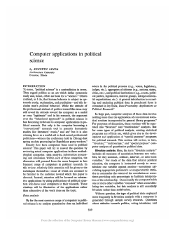 Computer applications in political SCIence
