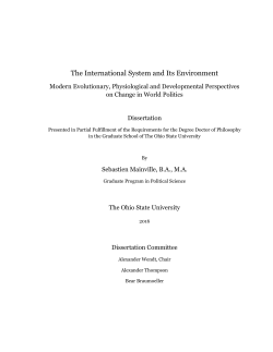 The International System and Its Environment