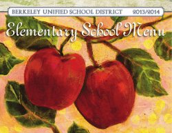 Elementary School Menu - Berkeley Unified School District