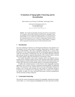 Evaluation of Topographic Clustering and its Kernelization