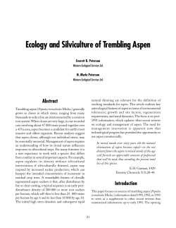 Ecology and Silviculture of Trembling Aspen