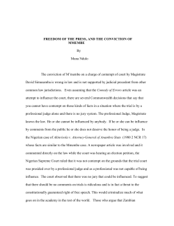 Ndulo_Freedom of the Press and the Conviction of Mmembe
