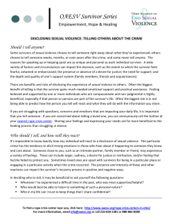 Disclosing Sexual Violence: Telling Others About the Crime
