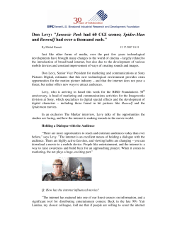 Don Levy: "Jurassic Park had 60 CGI scenes