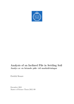 Analysis of an Inclined Pile in Settling Soil