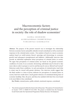 Macroeconomic factors and the perception of criminal justice in