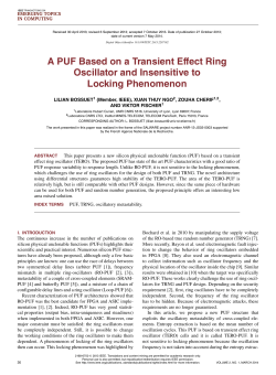 A PUF Based on a Transient Effect Ring Oscillator and Insensitive to