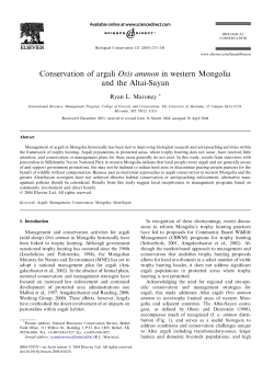 (Ovis ammon) in Mongolia and the Altai