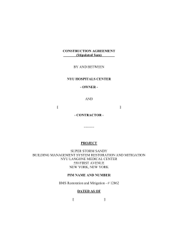 CONSTRUCTION AGREEMENT - NYU Langone Medical Center