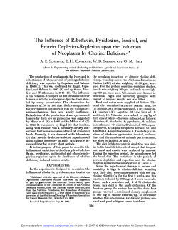 The Influence of Riboflavin, Pyridoxine, Inositol