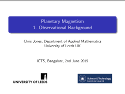 Planetary Magnetism 1. Observational Background