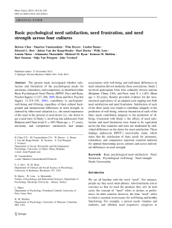 Basic psychological need satisfaction, need frustration