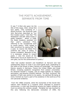 The poet`s achievement, separate from time