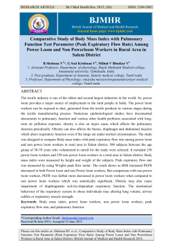 Comparative Study of Body Mass Index with Pulmonary Function