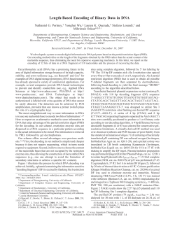 Length-Based Encoding of Binary Data in DNA
