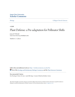 Plant Defense: a Pre-adaptation for Pollinator Shifts