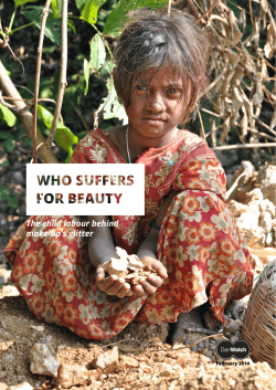 The child labour behind make-up`s glitter