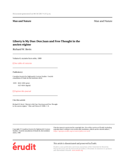 Liberty is My Due: Don Juan and Free Thought in the ancien